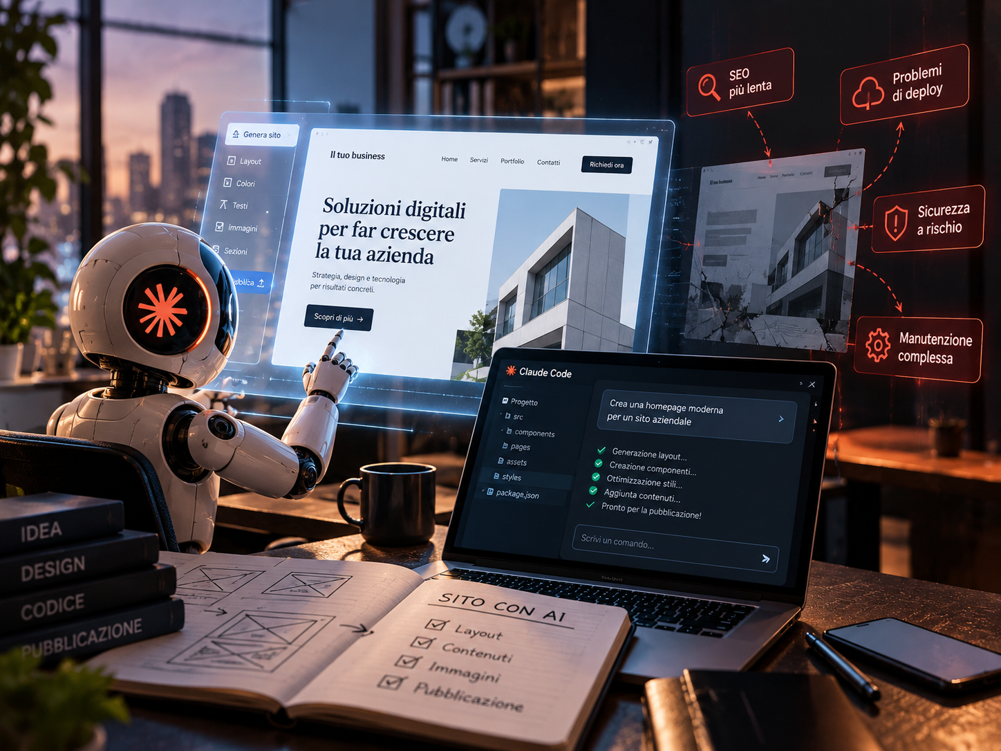 Creare un sito con l’AI: cosa funziona e cosa si paga dopo