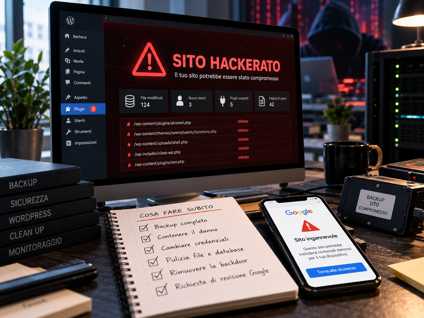 Sito WordPress hackerato: cosa fare subito, passo dopo passo